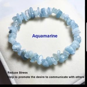 100% natural aquamarine bracelet